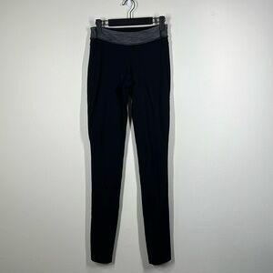 LuLu Lemon Black Leggings Size 4 Gray waistband